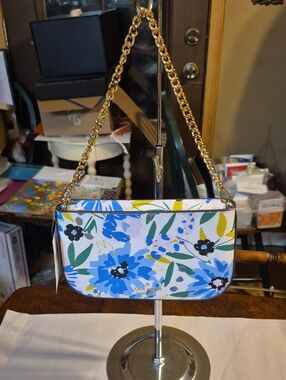 kate spade Blue, Green & Yellow Floral Chain Shoulder Bag